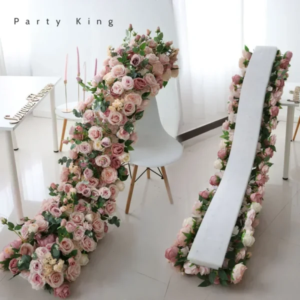 2m Luxury Artificial Flowers Runners Wedding Background Table Centerpiece Flower Row Wall Arch Flower Arrangement Decoration